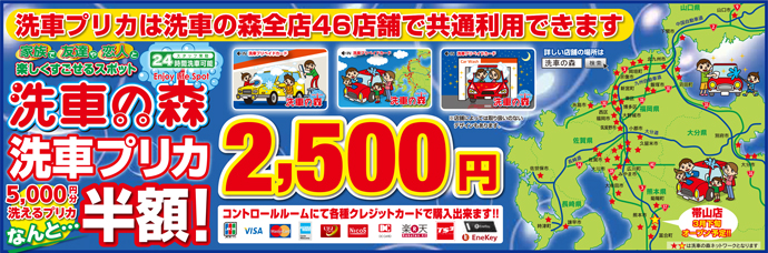 洗車プリカ半額セール
